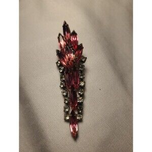Vintage Pink Rhinestone Brooch